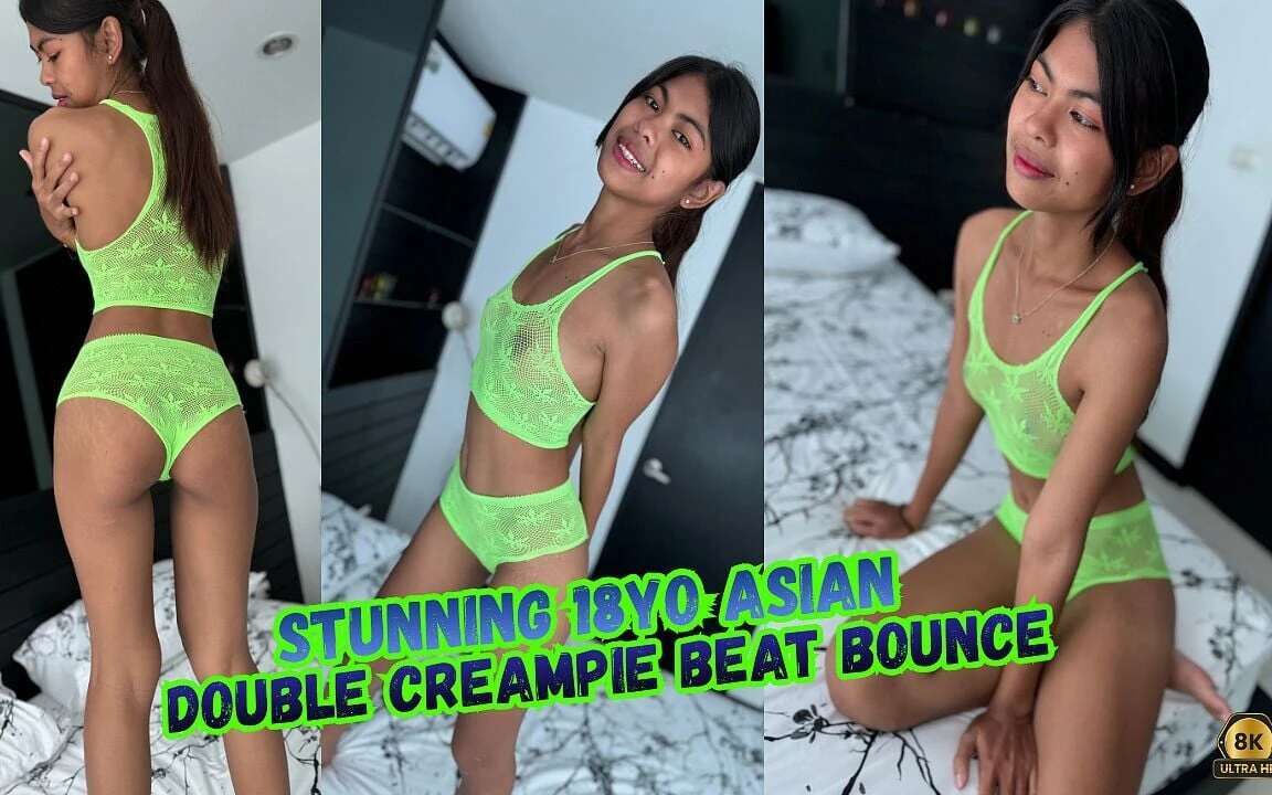 Stunning 18yo Asian Double Creampie Pmv