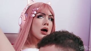 TRANS ANGELS - Marcus McNeil Pounds His Pink-Haired StepSis Rana Katana After Catching Her Jacking Off On Cam