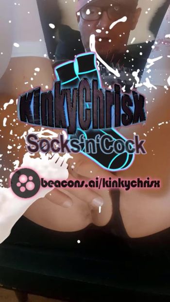 KinkyChrisX - stoking nilon putih, boypussy dan pancutan mani #nylon #stockings