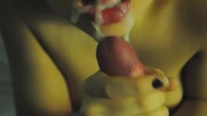 Close up blowjob and a thick cumshot in a thick lips