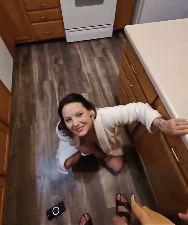 POV Kitchen Sex, Foot Job and Foreplay