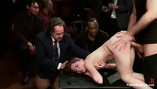 Adorable Jessi Palmer Is Suspended by Just Her Pigtails and Ankles and Fucked