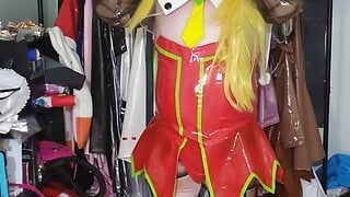Kigurumi Roll PVC Bunny Suit Breathplay and Hands Free バイブレーター
