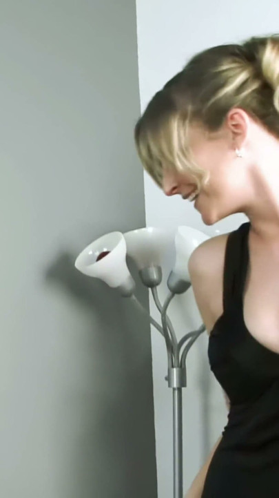 Husband Sits and Watches - Busty Blonde MILF Takes a Big Black Cock on the Black Bed
