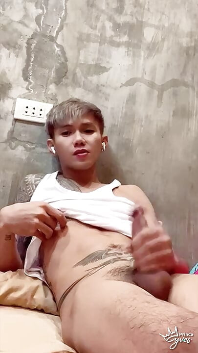 Inked Boy Nipple Tease, Jerking Off, and Cumming