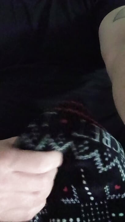 Jacking off and I cum on my shirt hot wet sticky mess