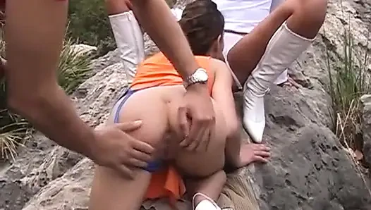 Two German Teens Ended up Fucked in the Threeesome