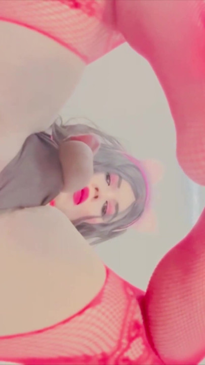 Veronika69 Red Fishnet Bottle Gourd Fuck Different Poses Loud Moaning | Clip 2