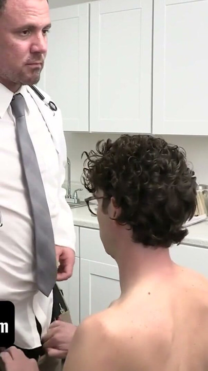 Doctor Tapes - Handsome Patient Shoots Huge Load All Over His Face While Perv Doctor Creampies Him | Clip 2