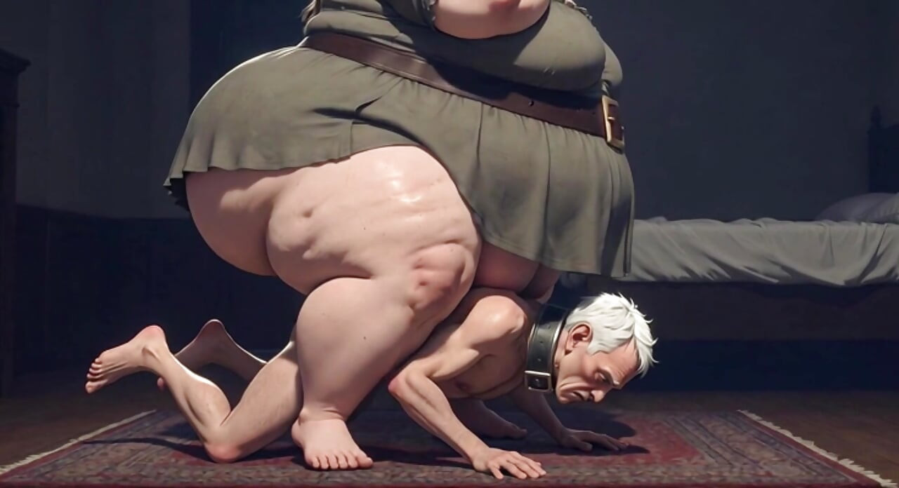 Massive SSBBW Dominatrix Crushing Skinny Slave with Her Weight - Humiliation