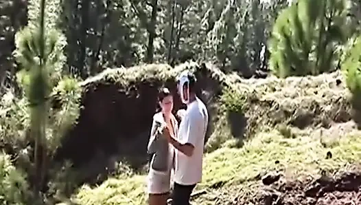 Two Naughty German Girls Adore Sharing a Big Load of Cum in the Woods