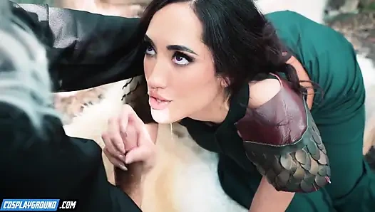 Chloe Amour nimmt Geralts langen schwanz, bis er ihre muschi mit sperma füllt - der Hexer-Porno-Cosplay-Parodie