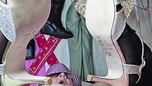 High Heels Whore Gets Fucked by 12 in the Store