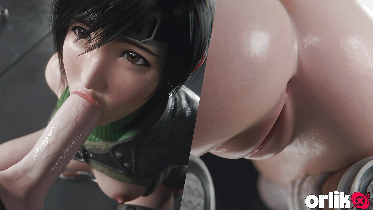 Yuffie Kisaragi com pau grande, boquete desleixado - Deep &messy 3D Animation