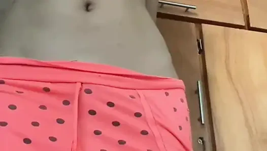 An attractive 18-year-old with a perfect figure in a real amateur video