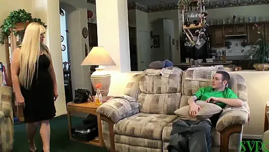 My Cougar BBW Stepmom Helps Me Masturbate