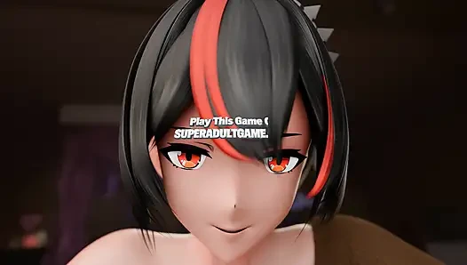 Japanisches 18-jähriges teen reitet schwanz ihres freundes bis zum creampie - 3D-animation