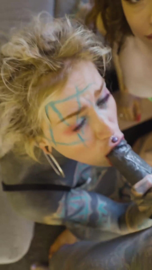 POV Alt punk Teen Girls Share Inked Cock | Clip 1