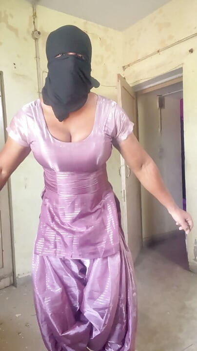 silky shiny satin suit salwar desi indian crossdresser bhabhi