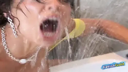 Dominant brunette punishes her friend with rough lesbian sex for fucking...