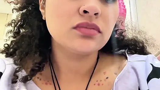 Gassy Milk-intolerant Girl on the Toilet and Farting