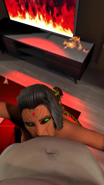Must-share moment from "Sexy Red Hot Demon Girl Rides Dick in the Livingroom"