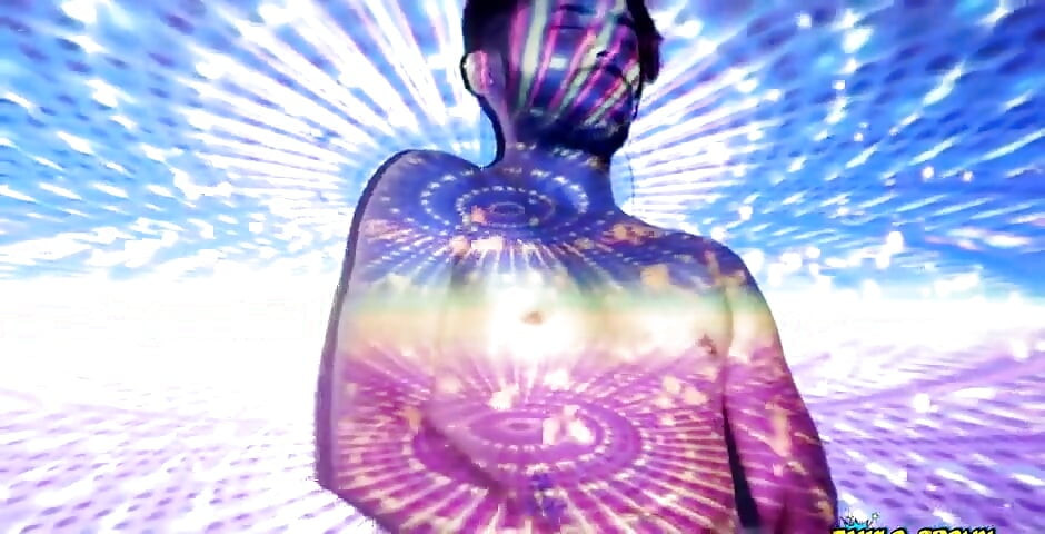 Jerking off my big uncut latino cock in space with fireworks cumshot