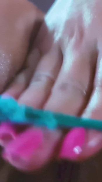 Captivating moment from "Sophie Dessert is having her Birthday Party and her Ass is full of oil"