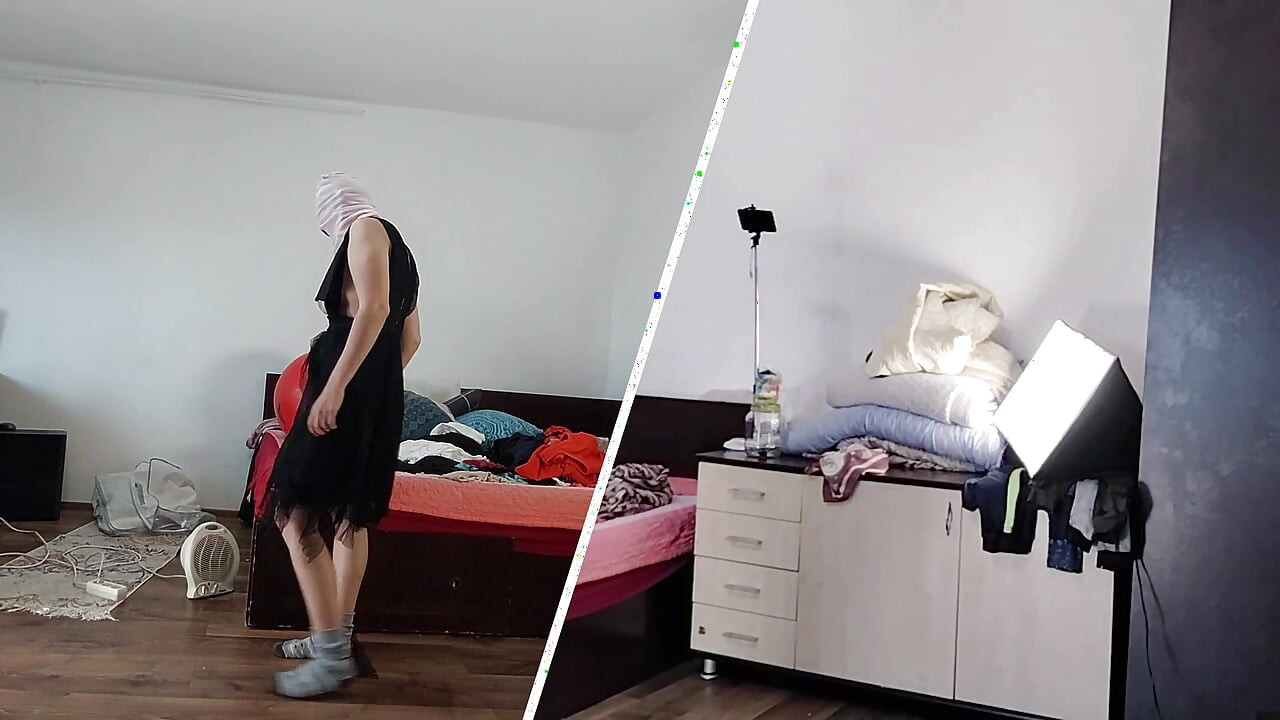 Sexy wife with hairy pussy dancing naked. Hairy brunette pussy, big tits, big ass.