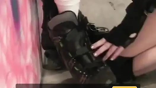 Roller Bitch Sucking Dick and Getting Pounded