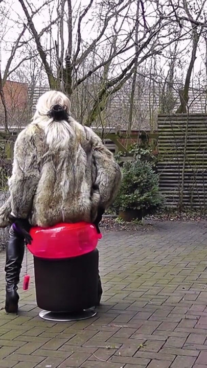 Dildo Riding Slut In Fur And Boots | Clip 1