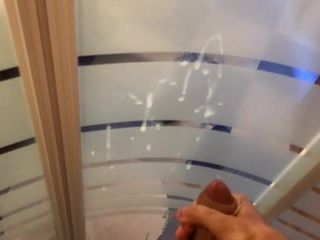 10 spurts cumshot painting in the shower