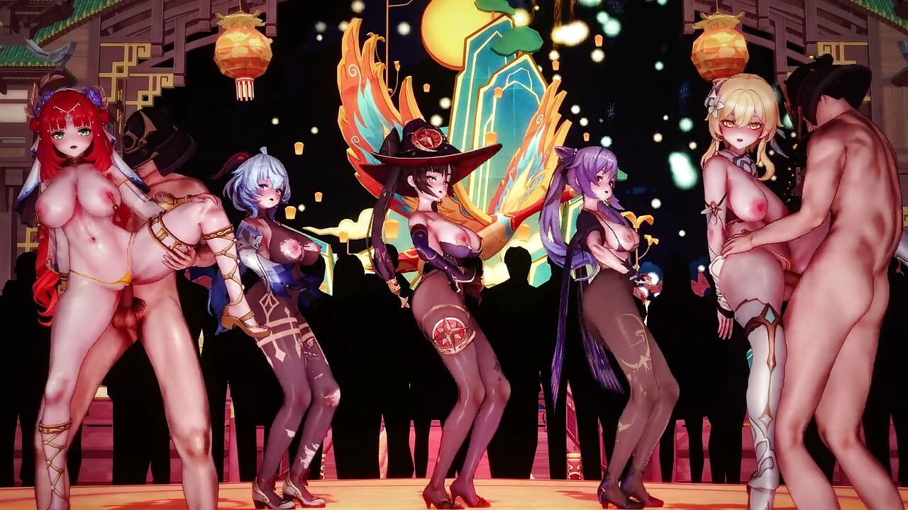 原神 - ランタン祭ファック祭 乱交 原神ガールズクリームド - 3D変態アニメーション