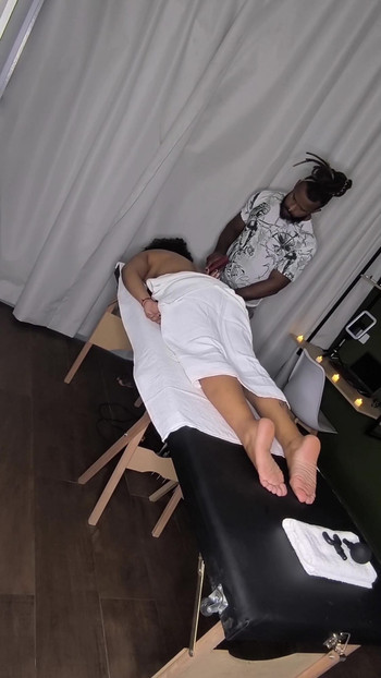 Epic moment from "Part 1 Ebony Massaging Wife Released By Gentle Cuckold"