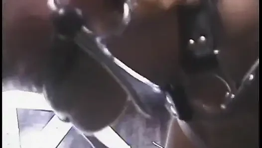 Girl in white stilettos and lingerie must lick her dominatrix's latex panties