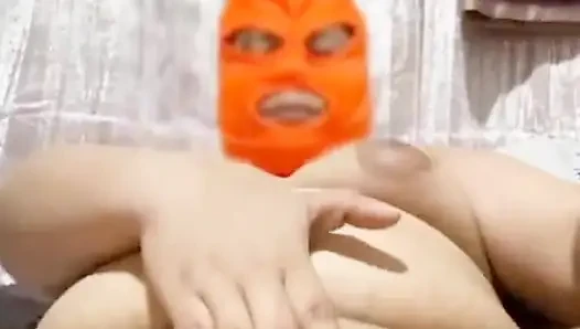 Wife watches our sex video while she does dildo