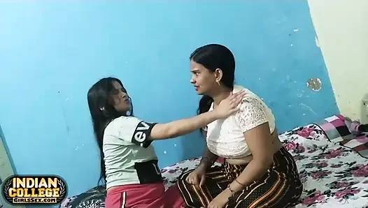 Teman seks lesbian india yang hot lagi asik fingering dan ngentot toket besarnya