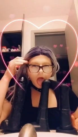 Chubby Trans Sissy 3 BBC Dildo Blowbang Live