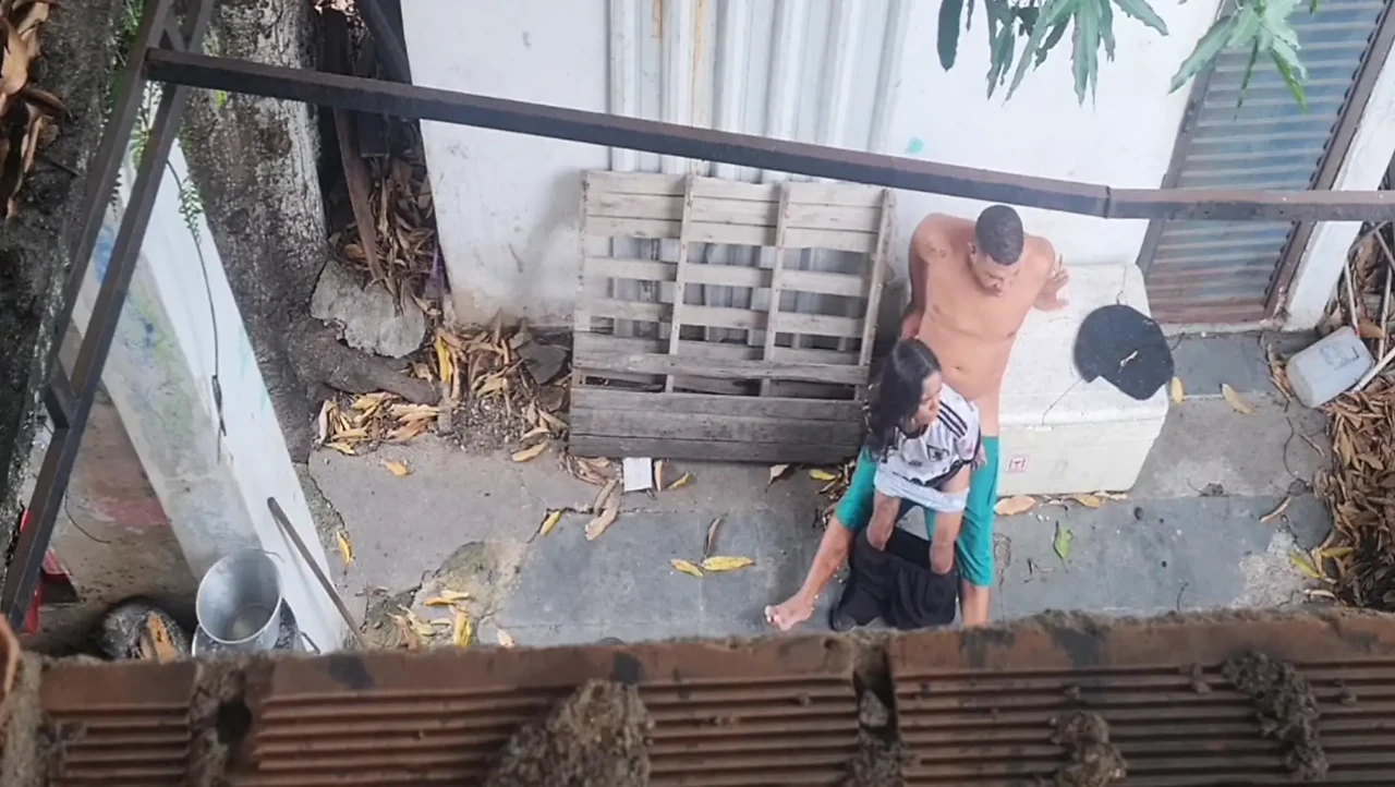 Outdoor sex with maid