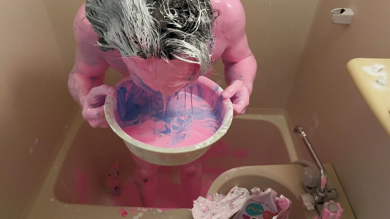 Wet&Messy Paint-Covered Crossdresser 1
