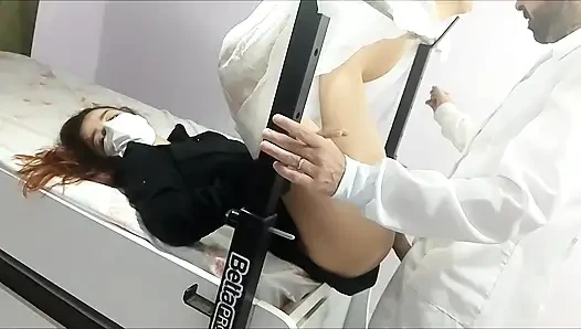Gynecologist Apply Gel to Patient's Pussy