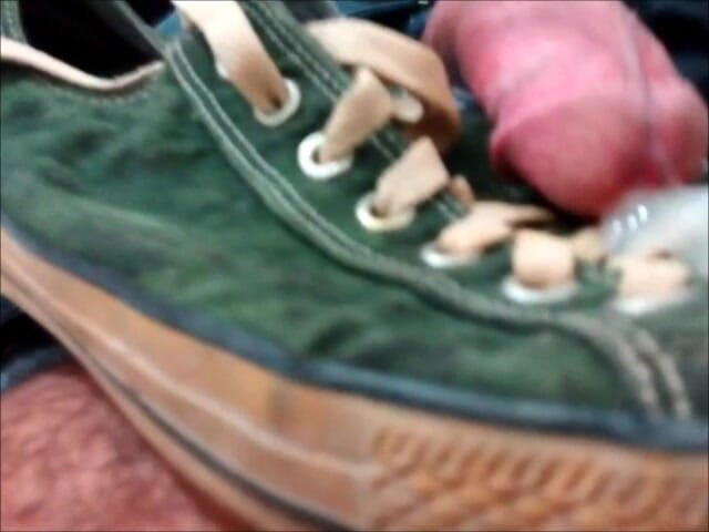 Nasty cum on smelly sneaker