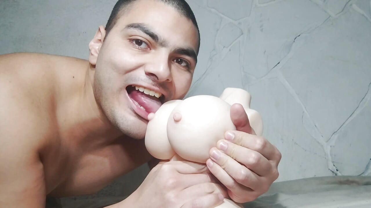 Tits Massage - Sucking Sex Doll's Tits - Big Penis Masturbation