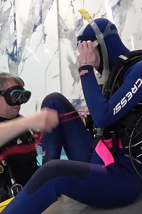 Underwater Bondage in Scuba Tied Tight & Dragged Through Water