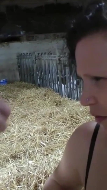 Must-see moment from "A mature woman has her gangbang in the farm next to the goats"