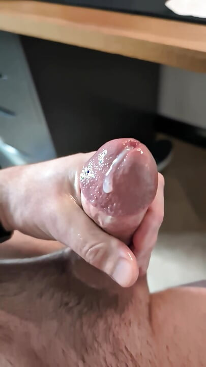 Slow Motion - Oiled Fast Stroking Cumshot