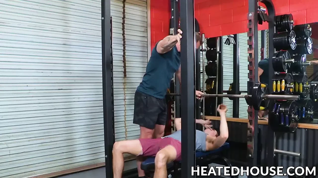Mustache jock ass plowed by hunky gym buddy