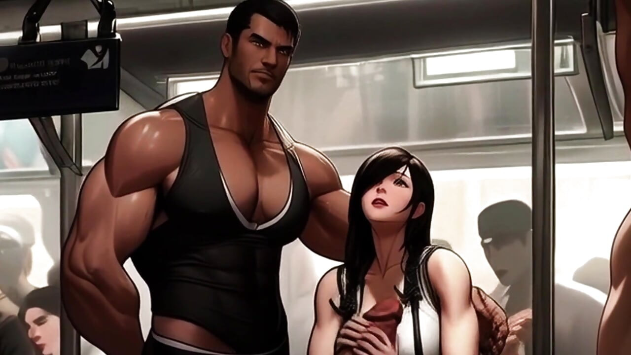 Tifa loves drinking strangers cum on the Midgar train