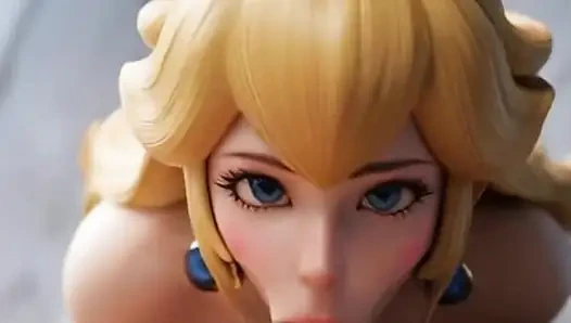 Принцесса Пич с большими огромными сиськами изменяет Марио и трахает его