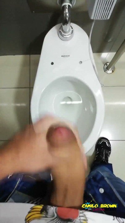 Jerking Off My Big Uncut Cock At The Mall's Public Bathroom - Camilo Brown | Clip 2